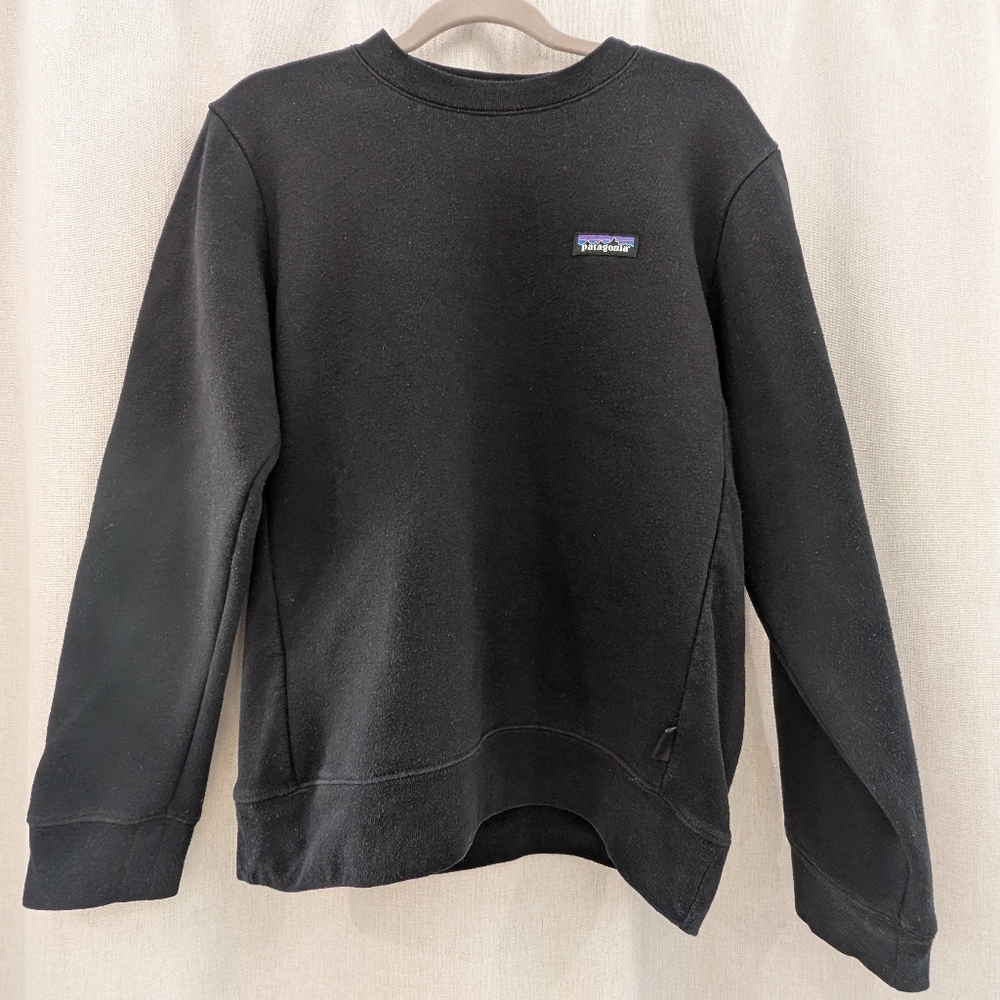Patagonia P-6 Uprisal Crewneck Sweatshirt Black XS Gorpcore Outdoor Hiking